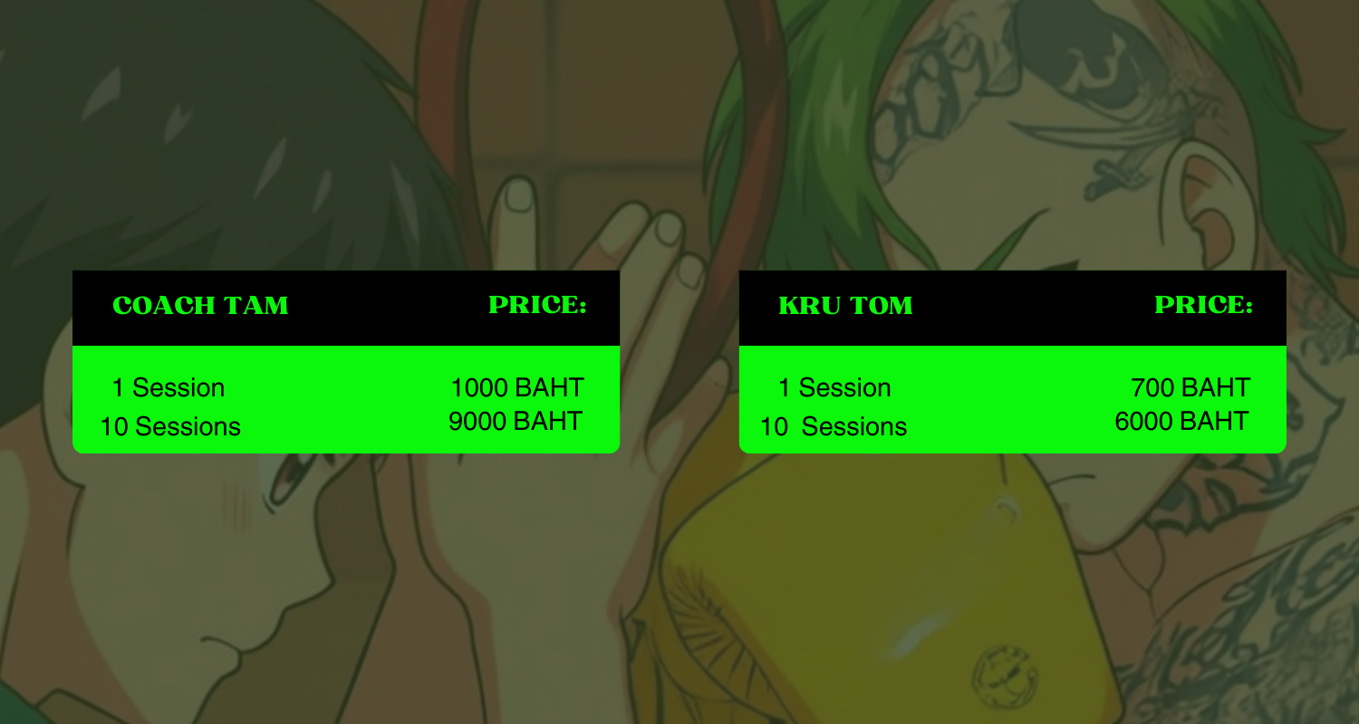Price List Coach Tam Muay Thai